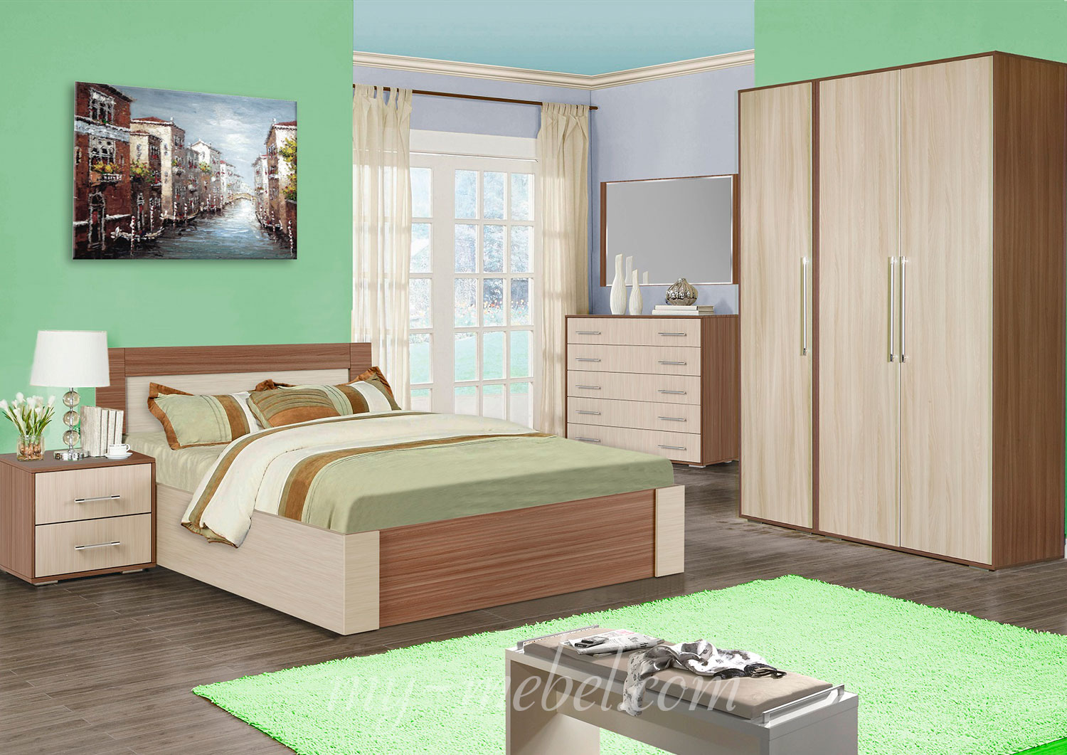 кровать ясень шимо темный и ясень шимо темный