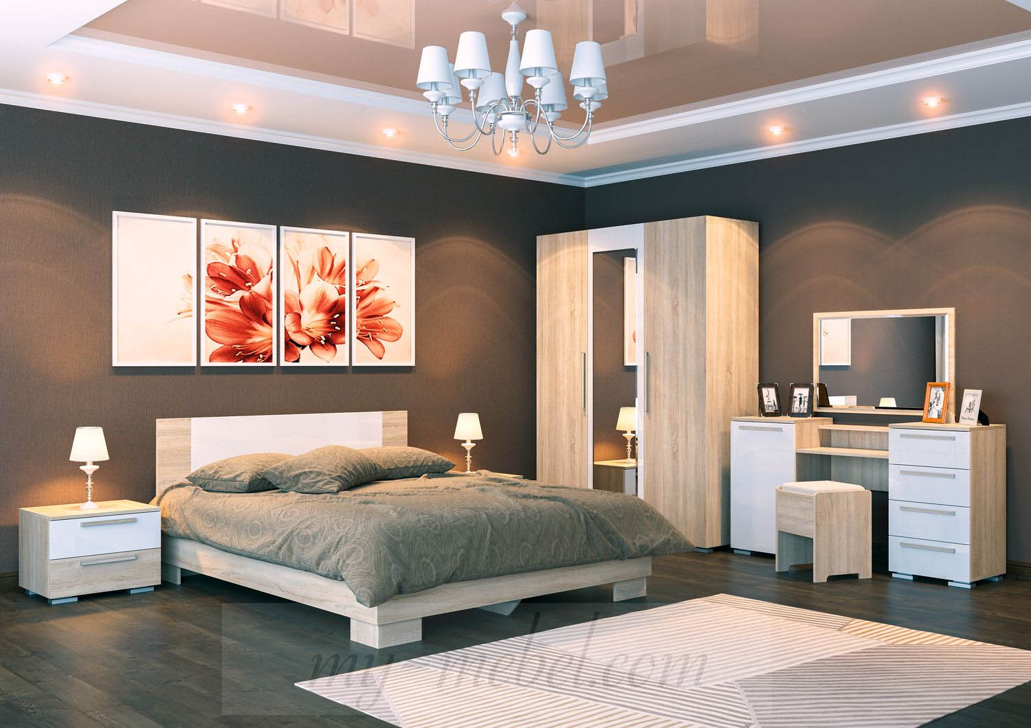 Модульная мебель для спальни Лагуна-2 (SV-мебель)