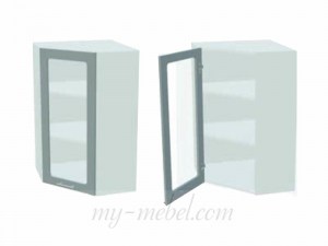 Констанция ШВУ-600/900 Шкаф угловой 1 дверь со стеклом (Миф)